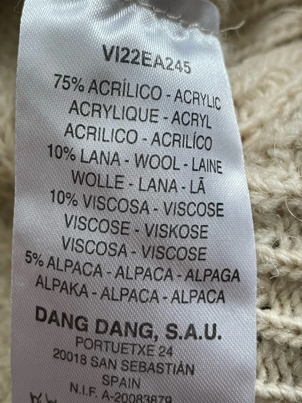 INDI & COLD SAN SEBASTIAN Ribbed Mockneck Cream Sweater with Button Detail - Picture 5 of 7